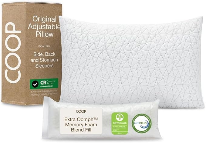 Coop Home Goods Original adjustable firm memory foam pillow