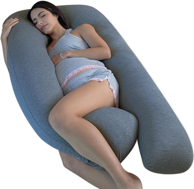 Best pregnancy pillow 2025 - Pharmedoc U-shaped cooling maternity pillow for back pain relief and side sleeping support