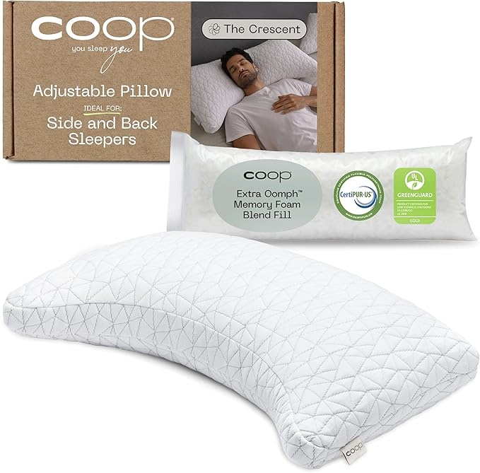 Best pillows for side sleepers - Coop Home Goods adjustable pillow